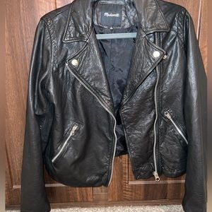 Madewell washed leather motorcycle jacket